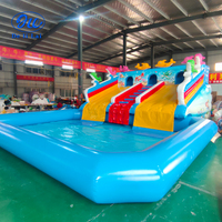 Grand parc aquatique extérieur, équipement de toboggan aquatique, château gonflable pour enfants, matériau PVC, certifié CE, support mobile