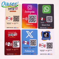 Tarjeta NFC para Reseñas de Instagram, Facebook y Google, Programable con Código QR, Tarjeta Digital de Reseñas sin Contacto