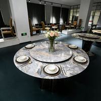 Table de cuisine ronde en marbre de luxe moderne pour la maison et l'hôtel, mobilier de salle à manger de luxe, table à manger