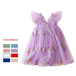 Abiti da ragazza di fiore 2025 nuovi arrivati a fiori <span class=keywords><strong>con</strong></span> ricamo a farfalla abito Casual stampato da ragazza di fiori per bambini - Product Image 2