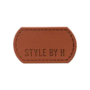 Supplier Custom Private Custom Handmade Leather Patch Logo Embossed PU Leather Patches for Garment