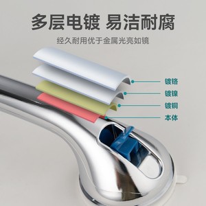 Poignée de maintien à ventouse, sans perçage, forte aspiration, antidérapante pour salle de bain, pour personnes âgées, support de sécurité plaqué ABS - Product Image 3