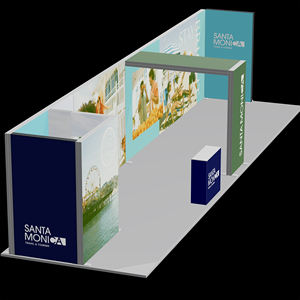 บูธแสดงสินค้าแบบพกพาสำหรับรีสอร์ทริมชายหาด พร้อมผนังแบ่งส่วนขยายได้ แผงกราฟิกวันหยุด โต๊ะต้อนรับแบบโมดูลาร์ - Product Image 6