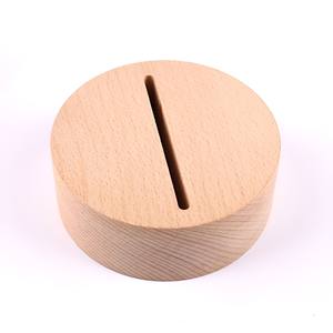 Pantalla de visualización de diodo emisor de luz de madera pulida de alta calidad soporte de base de luz nocturna U-disk base de madera eléctrica Luz de bricolaje - Product Image 1