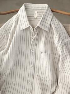 <span class=keywords><strong>Camisa</strong></span> de manga larga con rayas verticales de <span class=keywords><strong>pana</strong></span> para hombre, <span class=keywords><strong>camisa</strong></span> informal holgada de color <span class=keywords><strong>beige</strong></span> Vintage para primavera - Product Image 4