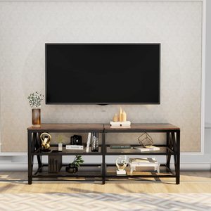 Supporto <span class=keywords><strong>TV</strong></span> per <span class=keywords><strong>TV</strong></span> fino a 65 <span class=keywords><strong>pollici</strong></span>, <span class=keywords><strong>TV</strong></span> Cabinet con scaffali a 3 livelli, centro di intrattenimento <span class=keywords><strong>TV</strong></span> Console da tavolo per soggiorno - Product Image 1