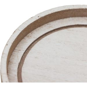 Parisloft - Soporte de Pedestal Ovalado de Madera Rústica, Mesa Blanca Decorativa, Organizador de Encimera Estilo Granja - Product Image 4