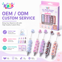Stylos Gel KAIX Mignons Ours en Peluche avec Perles en Argile et Strass, Pointe Bille 0,5 mm, Encre Gel, Qualité Supérieure, Vente en Gros, Direct Usine