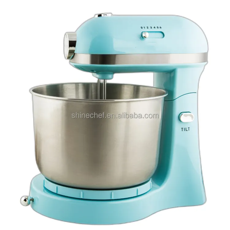 3.5 Quart Stainless Steel Mixing Bowl Beater Ejector Button Food Mixer 2 in 1 300W Stand Hand Mixer