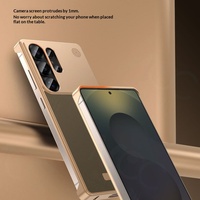 Étui de téléphone en cuir PU magnétique en métal aluminium de luxe pour Samsung S23 S24 S25 Ultra avec cadre aromathérapeutique sans cadre, coque antichoc