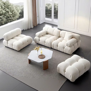 Sofá modular Chameleon Diseño minimalista italiano para espacios compactos Bloques modulares en forma de nube de estilo shearling Sofá nuevo de moda - Product Image 4