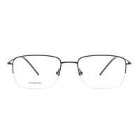 Model Baru Optik Setengah Bingkai Titanium Persegi Panjang Kacamata Kacamata
