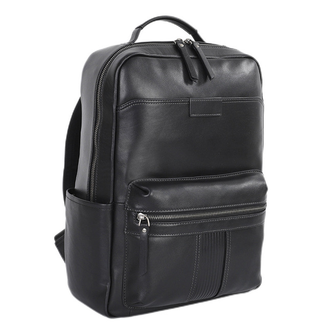 Genuine Leather Men Backpack, Minimalist Business Laptop Backpack, Large Capacity Wear Resistant Travel School Bag Customized