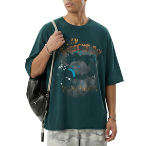 Camiseta Deportiva con Estampado Gráfico, Algodón Cepillado y Spandex, Cuello Redondo Informal, Impresión <span class=keywords><strong>DGT</strong></span>, Talla Grande - Product Image 3