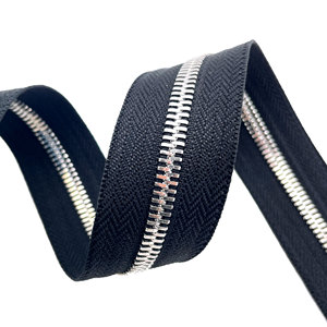 Evernice Chất lượng cao không có 5 may dây kéo đóng đã kết thúc đôi trượt mở đã kết thúc khóa tự động ánh sáng màu đen vàng răng dây kéo kim loại - Product Image 3