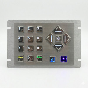 Clavier <span class=keywords><strong>de</strong></span> navigation audio conforme ADA DDA, clavier en acier inoxydable avec prise casque pour ATM et kiosque AKB20 - Product Image 1