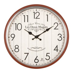 นาฬิกาแขวนผนัง (30 ซม.) Les Deux Magots JUSTAMINUTE สีส้ม 21558 - Product Image 1