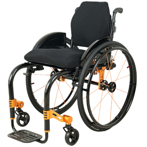 Fauteuil roulant portable haut de gamme en aluminium léger, confortable, avec dossier en maille, hauteur réglable, capacité 120 kg - Product Image 5