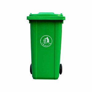Thick Plastic Trash Can 120L With Wheels Outdoor <b>Square</b> Size Street-Level Classified <b>Bin</b> - Product Image 1