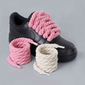 Cordones de algodón de color personalizado de 5 mm, 7 mm y 8 mm de ancho, cordones redondos gruesos de algodón trenzado para zapatos Dunk - Product Image 1