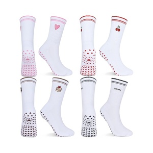 Custom Logo Grip Non-slip <b>Cute</b> Pilates <b>Socks</b> Non-Slip Crew Gripper for Yoga Dance Barre Workout-Youth Friendly Cotton Wholesale - Product Image 6