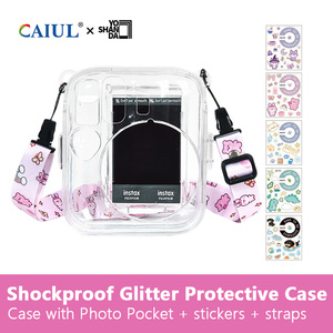 Étui transparent 3-en-1 cristallin pour <span class=keywords><strong>Instax</strong></span> <span class=keywords><strong>Mini</strong></span> 13 (2026) avec pochette photo + autocollant + sangle – Accessoire <span class=keywords><strong>Instax</strong></span> <span class=keywords><strong>Mini</strong></span>, compatible avec les étuis <span class=keywords><strong>Instax</strong></span> - Product Image 3