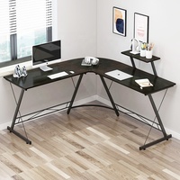 Bureau, personnalisé, coin en L, Table PC de jeu, avec support de moniteur, pour maison, noir