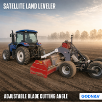 Niveleuse de terrain GNSS à roue de support télescopique, lame réglable, angle de coupe, grattoir agricole, niveleuse de terrain