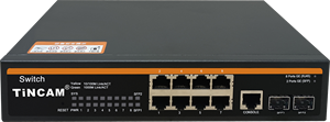 สวิตช์อีเธอร์เน็ต TiNCAM <span class=keywords><strong>8</strong></span> พอร์ต สมาร์ท กิกะบิต AI รองรับ 10/100/1000M VLAN ควบคุมผ่านเว็บ รองรับกล้องวงจรปิด IP และ NVR - Product Image 2