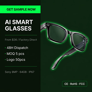 Occhiali con Telecamera AI per Tutte le Condizioni Meteo, Impermeabili IP67, 8MP 1080P, Grandangolo, Registrazione in Loop, BT5.0, Doppio Microfono, 64GB, Telaio Robusto - Product Image 1