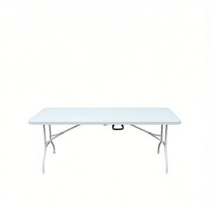 DB Mesa plegable portátil de 6 pies con soporte de alta carga de Metal y plástico para patio, Camping, Picnics, fiestas, Color blanco - Product Image 1