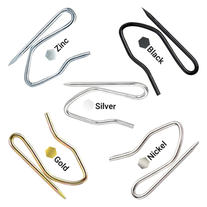 Crochets <span class=keywords><strong>de</strong></span> <span class=keywords><strong>rideau</strong></span> <span class=keywords><strong>de</strong></span> <span class=keywords><strong>douche</strong></span> en acier inoxydable en gros, écologiques et durables, en fil métallique formé, à fixation par épingle - Product Image 1