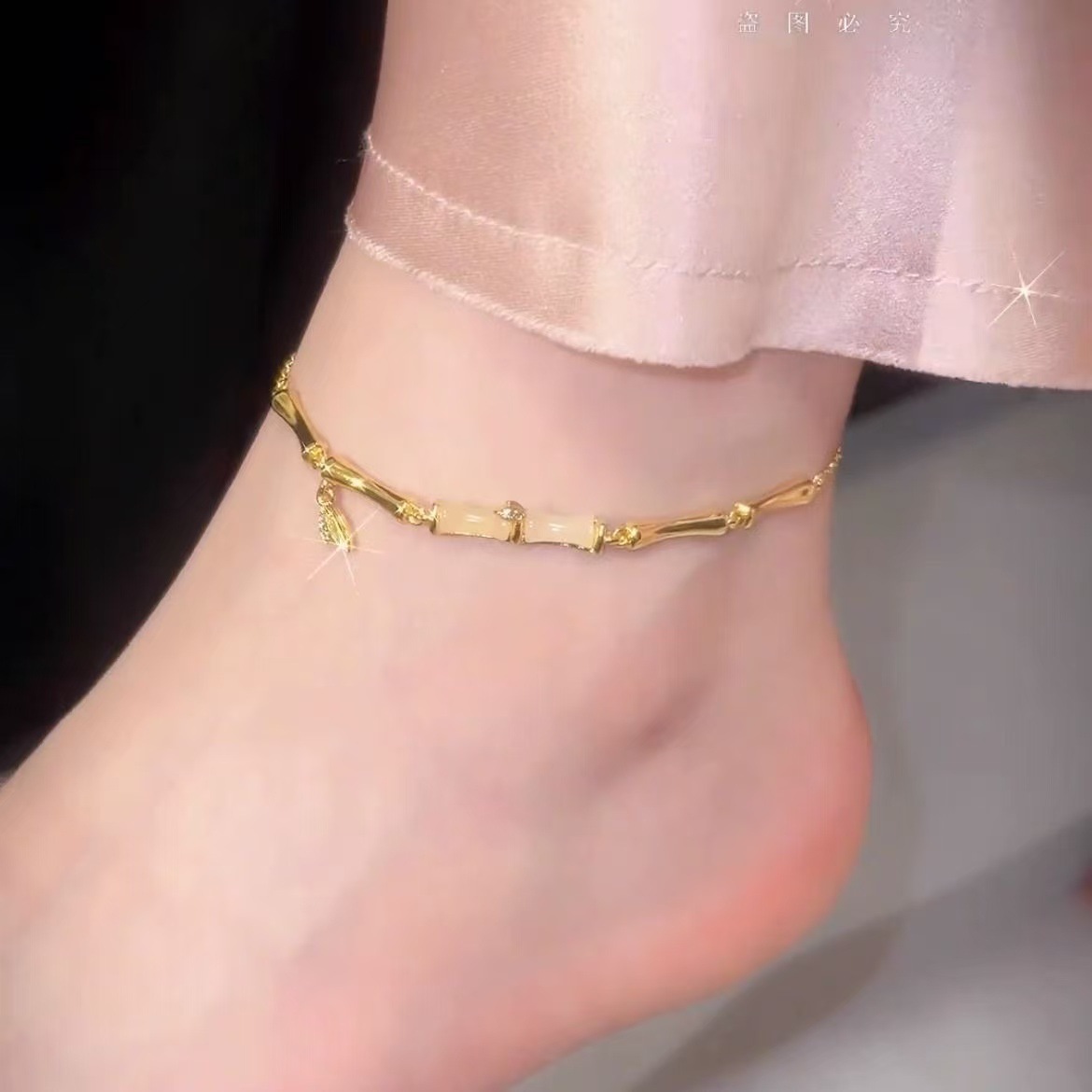 Bamboo joint ankle chain