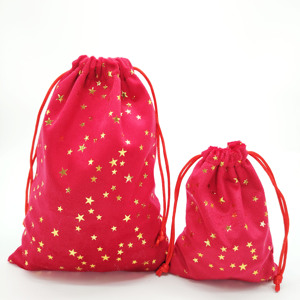 Sac cadeau en velours néerlandais écologique avec cordon de serrage, logo de marque personnalisé, pour la décoration de sacs de Noël - Product Image 3