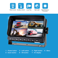 Moniteur de voiture 10,1 pouces 4AV, moniteur quad split pour camion, moniteur d'aide au recul, moniteur pour bus, autocar et remorque