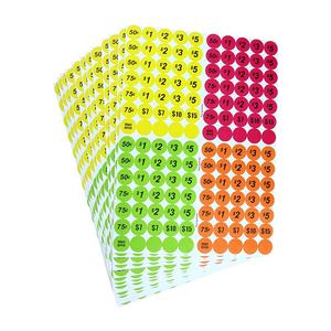 Venta <span class=keywords><strong>de</strong></span> garaje Flea Market Pegatinas <span class=keywords><strong>de</strong></span> precios preestablecidos en colores brillantes 3/4 pulgadas <span class=keywords><strong>de</strong></span> diámetro - Product Image 6