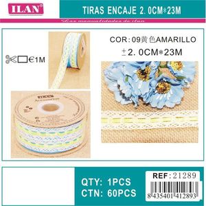 Strisce di pizzo Ilan 2 cm x 23 m gialle per artigianato e decorazioni - Product Image 3