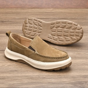 Mocassins en cuir pour hommes, bout rond, à enfiler, respirants, semelle intermédiaire en EVA, semelle extérieure en caoutchouc, doublure en cuir véritable - Product Image 3
