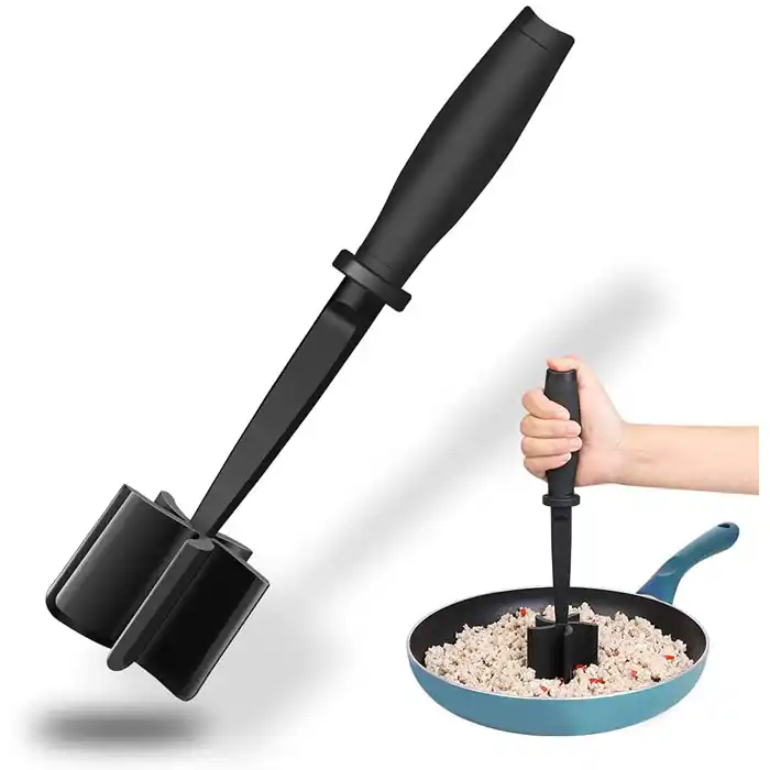 Meat Chopper, Heat Resistant Meat Masher for Hamburger Meat, Ground Beef Smasher, Hamburger Chopper Utensil, Non Stick Mix Chopper Mix and Chop, Non