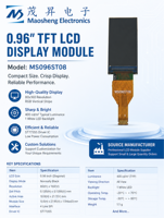 Écran LCD 1 pouce 0,96 pouces, module d'affichage IPS 80x160 avec interface SPI pour montre connectée
