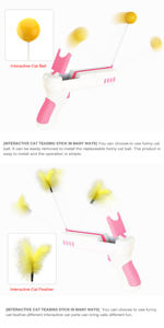 Köpekler ve kediler için OEM ODM interaktif plastik tüy oyuncak silah çevre dostu klasik animasyon Teaser <span class=keywords><strong>Pet</strong></span> oyuncak - Product Image 3