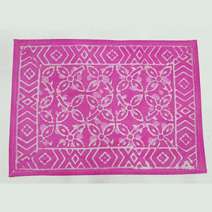 Handmade Floral Canvas Table Mat Bohemian Design Eco Friendly Hand Block Printed Cotton Dining Decor Set - Product Image 2