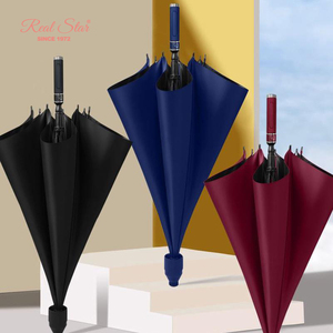 Real Star 55 pulgadas Revestimiento negro Tamaño grande Paraguas de golf a prueba de viento Telescopio Cubierta a prueba de agua Paraguas de lluvia - Product Image 3