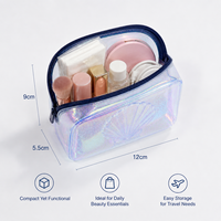 Pochette cosmétique irisée dégradée en TPU résistante à l'eau, coque holographique gaufrée, pressée à chaud, cadeau promotionnel, voyage, logo personnalisé, OEM