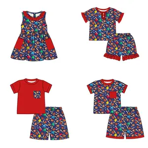 New kids clothing children's boutique dresses wholesale baby girl spring summer baseball dress