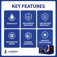 JUNBOM Mastic de carrelage bicolore résistant à l'usure pour joints de salle de bain, options de couleur personnalisables, résistant à la moisissure