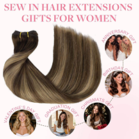 Extensions de cheveux naturels brésiliens lisses 50g 12-14 pouces, coiffables, aspect naturel, personnalisation disponible MRS HAIR