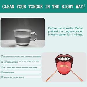 Il raschietto per lingua di rame OEM per adulti 100% rame puro naturalmente antimicrobico bandisce l'alito cattivo e mantiene l'igiene orale - Product Image 4