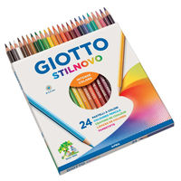 GIOTTO STILNOVO Boîte de 24 crayons de couleur avec mine de 5,0 mm Fabriqué en Italie