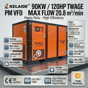 30kW 40HP Permanent Magnet Variable Frequency Screw Compressor Heavy Duty for <b>Sandblasting</b> - Product Image 2